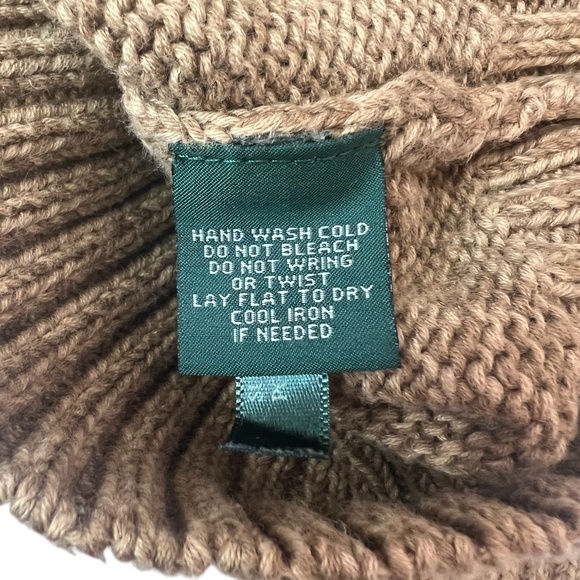 LRL Ralph Lauren Jeans Co Cashew Color Button Up Sweater Pockets Stitched‎ XL - Picture 4 of 8